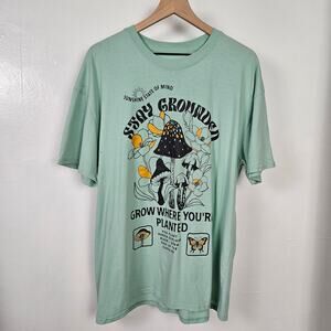 Isaac Morris Stay Grounded Graphic Short Sleeve‎ Tee XL Sage Green Nature Grow